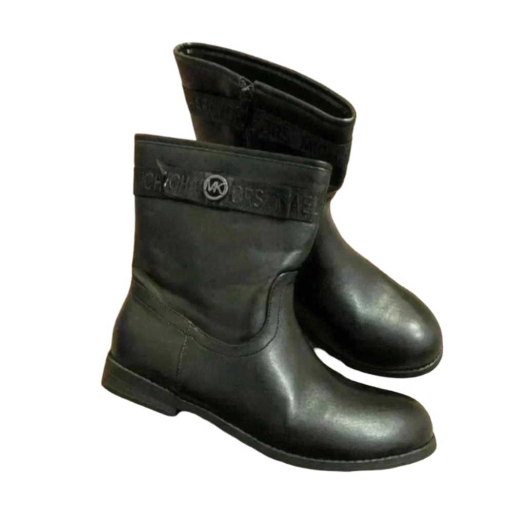 Michael Kors Girls Black Ankle Boots Booties Logo Dress Up MK Girl's 3